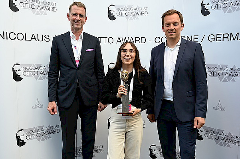 2022: Nicolaus August Otto Award I Prof. Dr.-Ing. Günther Schuh with the award winner Zara Rutherford and Dr.-Ing. Markus Müller (Member of the Management Board DEUTZ)